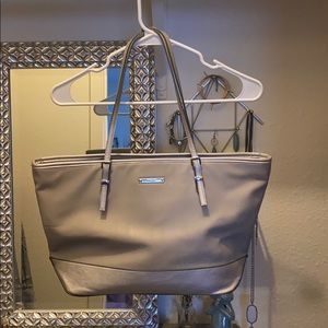 Nine West metallic silver and gray tote